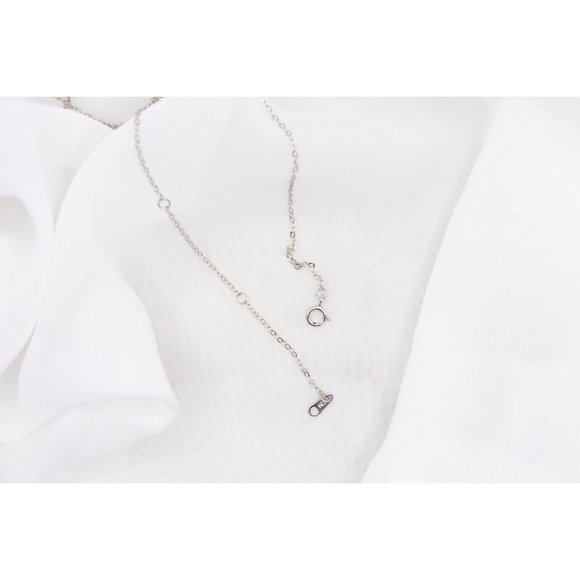 Gold Pave Circle Necklace, Silver Pave Circle Necklace - Picture 4 of 9